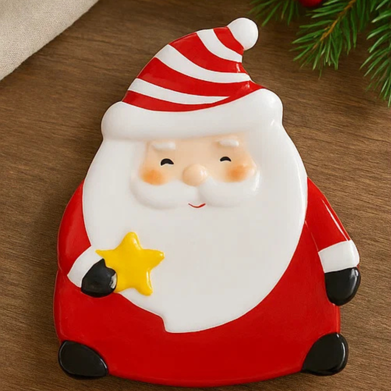 Ceramic Santa Candy Plate 19cm