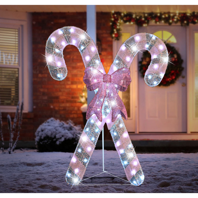 LED Iridescent Sequin Twin Candy Cane 2