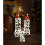 LED Candles Spun PVC 3pc Twinkle 2
