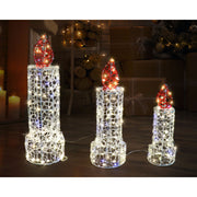 LED Candles Spun PVC 3pc Twinkle 3