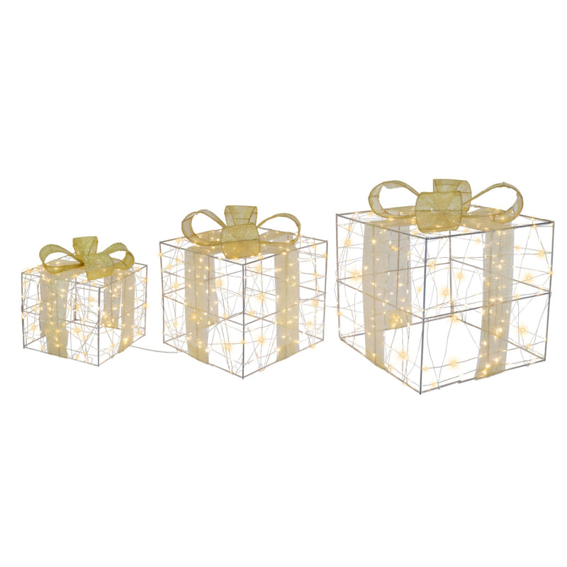 LED Starry Wire Presents Mesh Ribbon 3pc Assorted 3