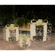 LED Starry Wire Presents Mesh Ribbon 3pc Assorted 7