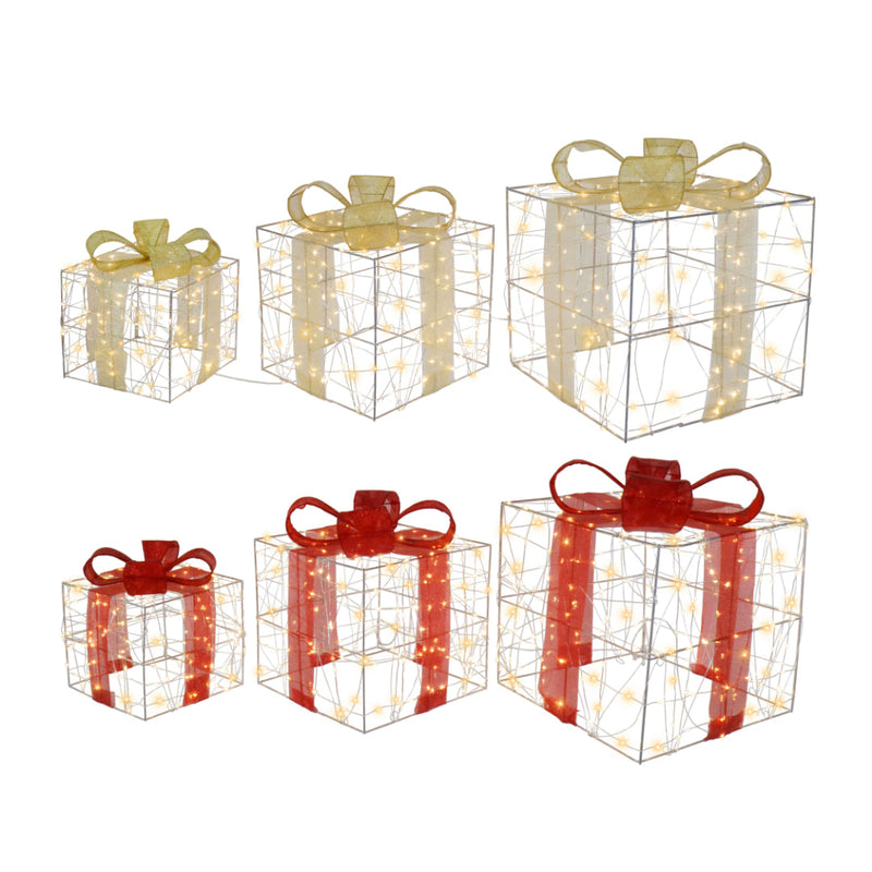 LED Starry Wire Presents Mesh Ribbon 3pc Assorted