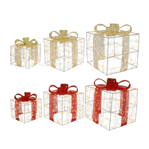 LED Starry Wire Presents Mesh Ribbon 3pc Assorted
