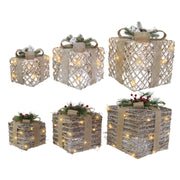 LED Berry Pine Presents Nutbell Topper 3pc Assorted