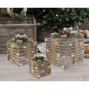 LED Berry Pine Presents Nutbell Topper 3pc Assorted 5