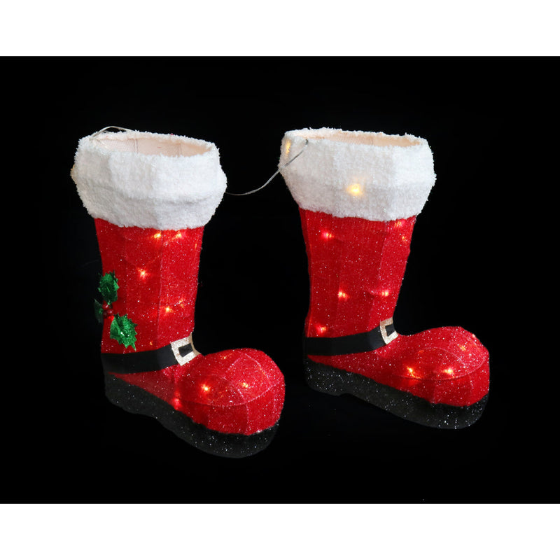 Solar USB Mesh Tinsel Santa Boots 2