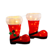 Solar USB Mesh Tinsel Santa Boots 3