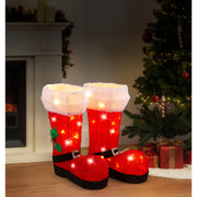 Solar USB Mesh Tinsel Santa Boots 4
