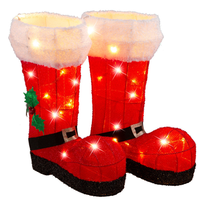 Solar USB Mesh Tinsel Santa Boots