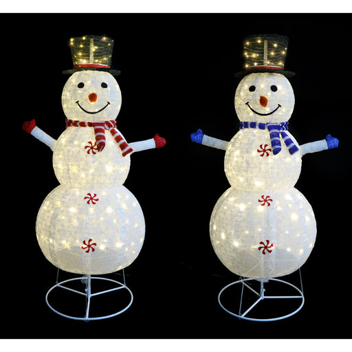 LED Pop Up Snowman Red/Blue 150cm Assorted