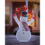 LED Plush Snowman Juggle Presents Flashing 150cm 2