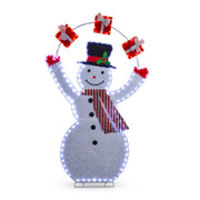 LED Plush Snowman Juggle Presents Flashing 150cm