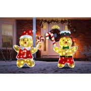 LED Mesh Tinsel Fancy Gingerbread Pair 2