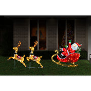 LED Mesh Tinsel Reindeers Santa Sleigh Twinkle 2