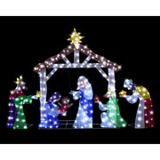 LED Mesh Tinsel Nativity Scene