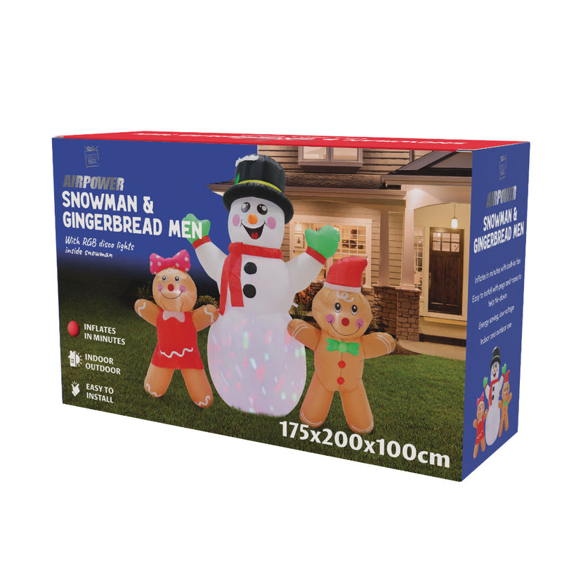 Airpower Snowman with Gingers RGB Disco LED 200cm 2
