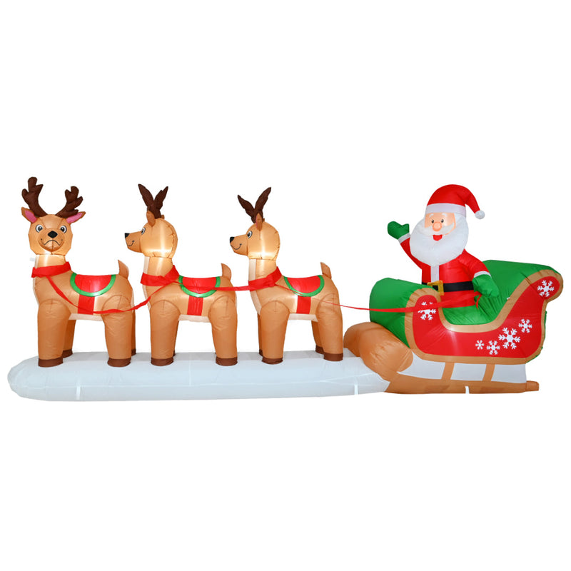 Airpower Triple Reindeer Santa Sleigh 360cm