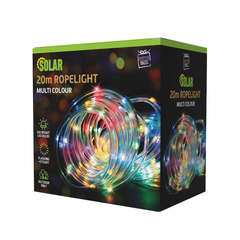 Solar LED Tubelight 20m Multi Colour