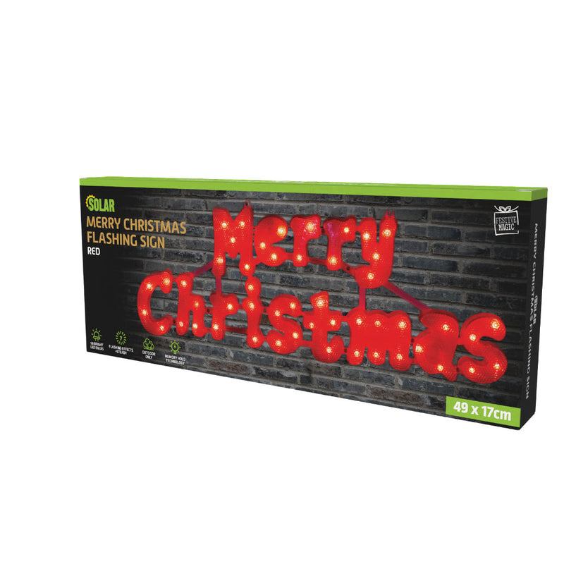 Solar LED Merry Christmas Plaque Assorted 3