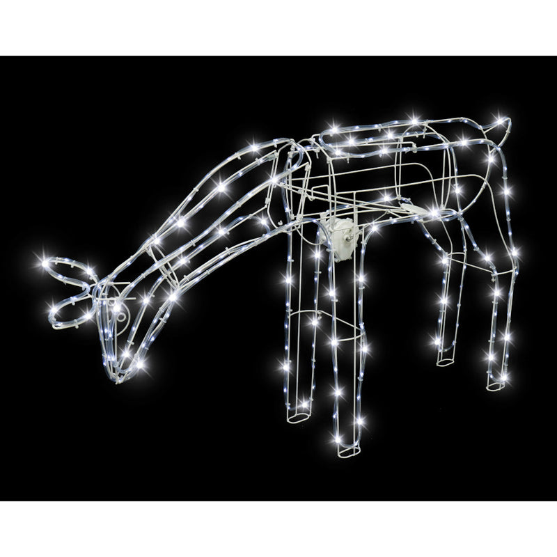 Solar Animated Reindeer Feeding White