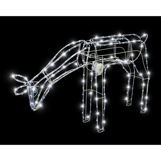 Solar Animated Reindeer Feeding White