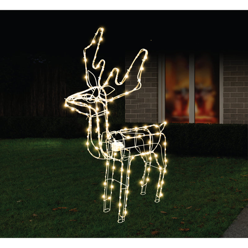 Solar Reindeer Moving Head Turn Warm White