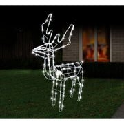 Solar Animated Reindeer Head Turn White 2