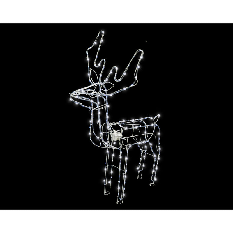 Solar Animated Reindeer Head Turn White
