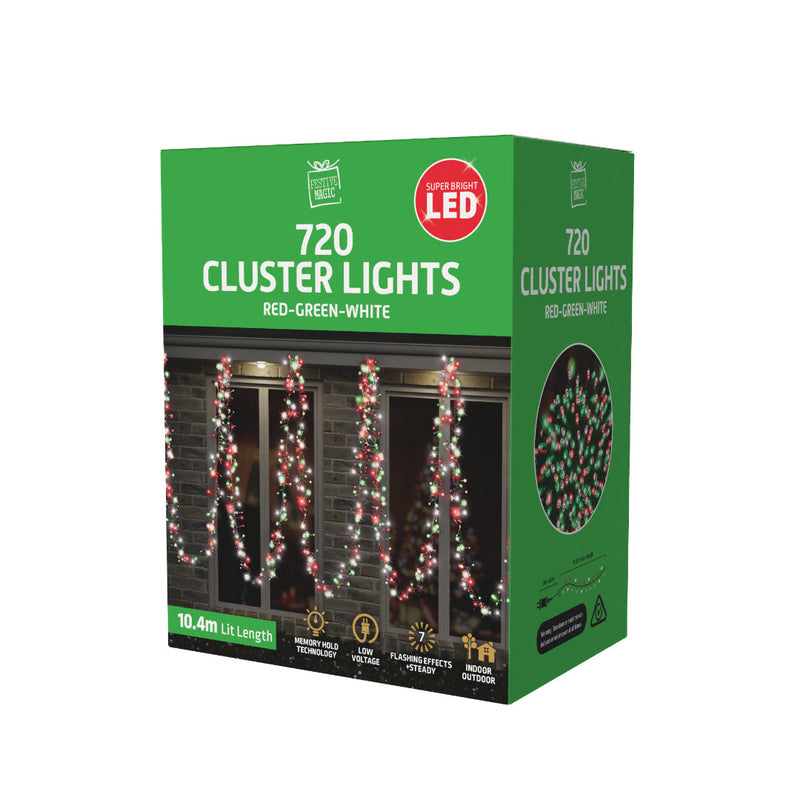 LED Cluster Lights 720 Christmas