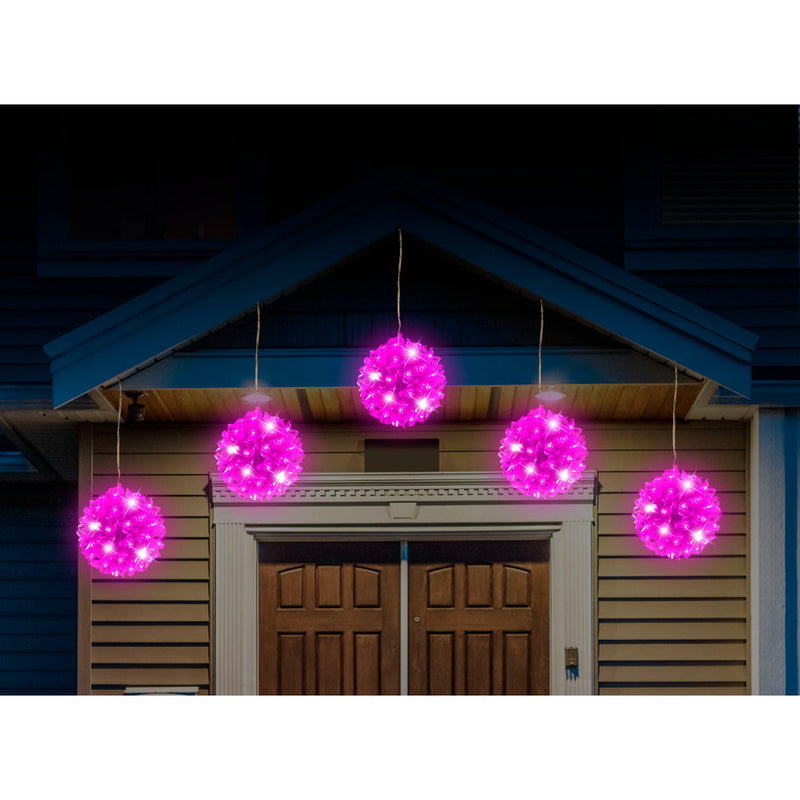 LED Petals Balls 10cm 5pk Pastel Sweet Pink 4