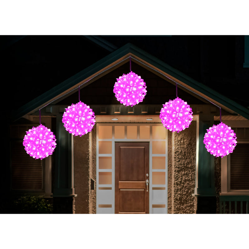 LED Petals Balls 10cm 5pk Pastel Sweet Pink 5
