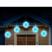 LED Petals Balls 10cm 5pk Icy Blue Turquoise 4