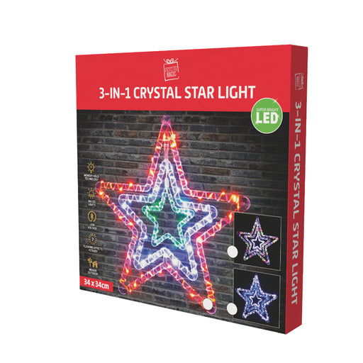 LED Crystal Stars 3in1 Assorted