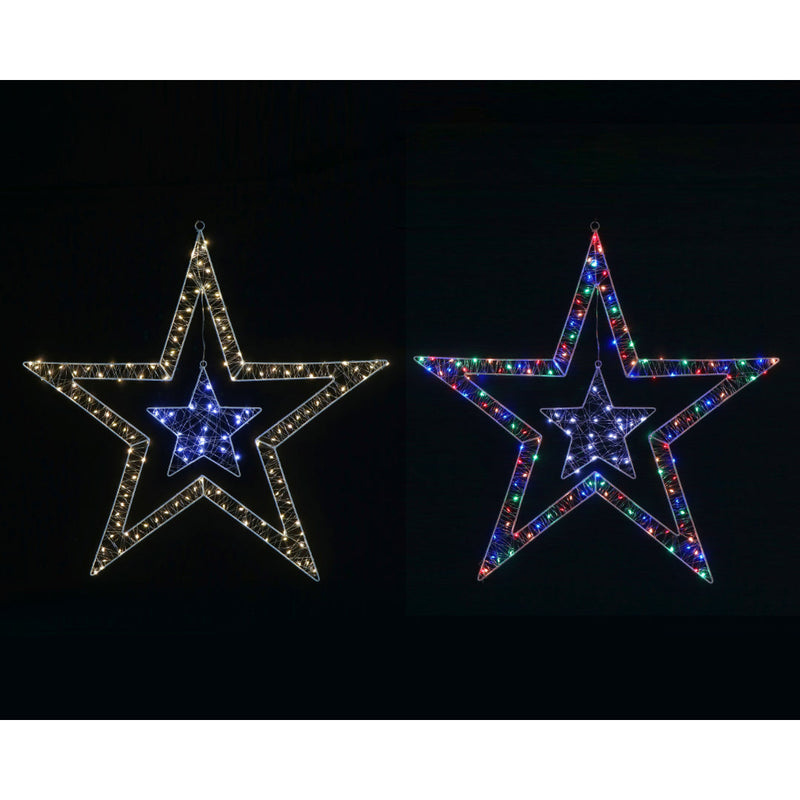 LED Starry Wire 2in1 2-Tone Hang Stars Assorted