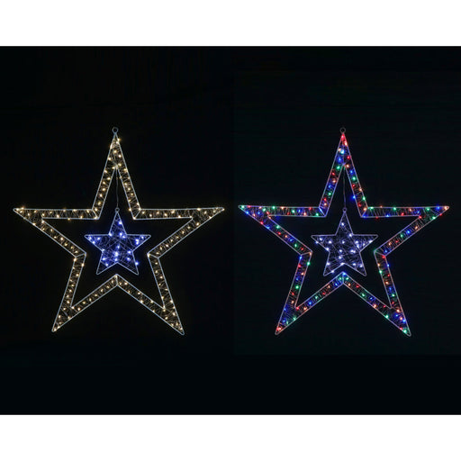 LED Starry Wire 2in1 2-Tone Hang Stars Assorted