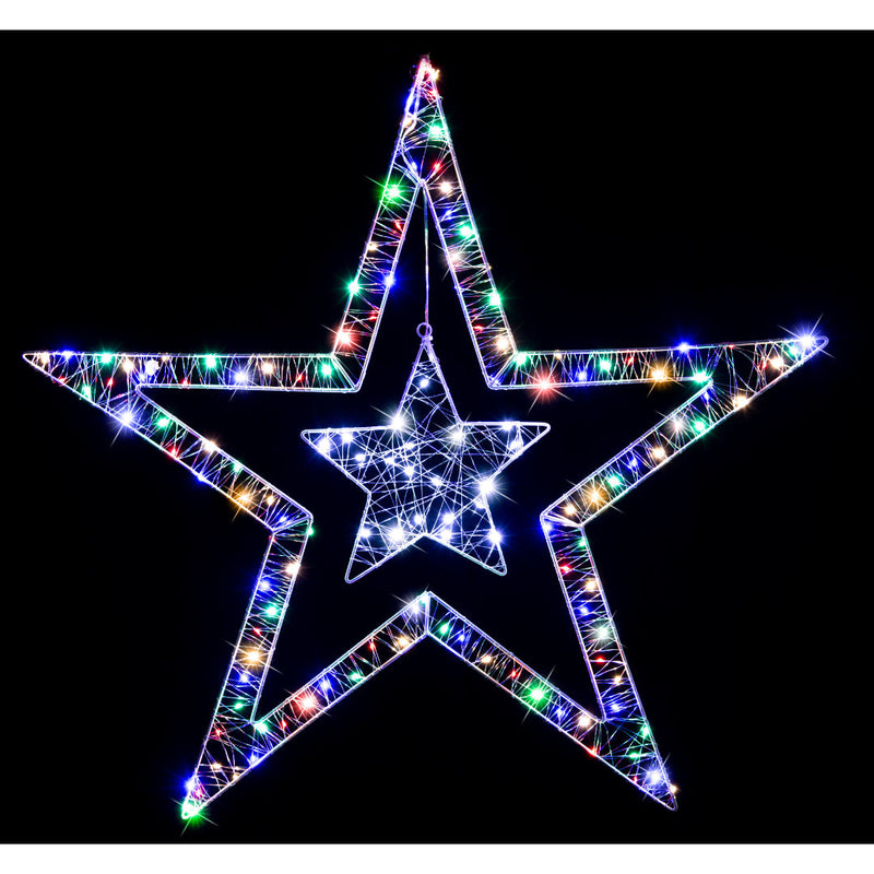 LED Starry Wire 2in1 2-Tone Hang Stars Assorted 2