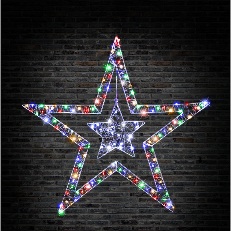 LED Starry Wire 2in1 2-Tone Hang Stars Assorted 3