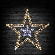 LED Starry Wire 2in1 2-Tone Hang Stars Assorted 5