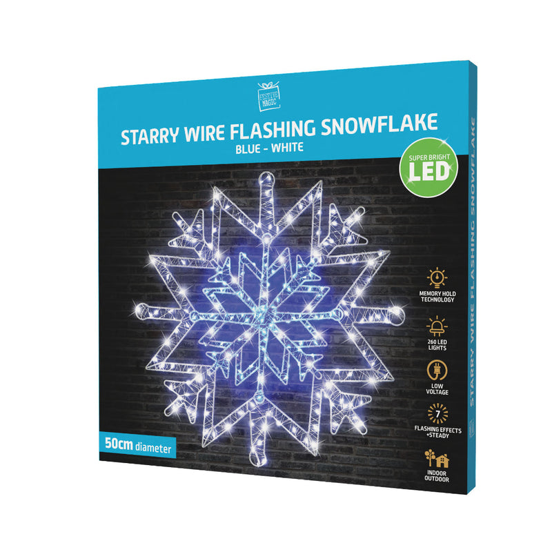 LED Starry Wire Snowflake 2-Tone Assorted 4
