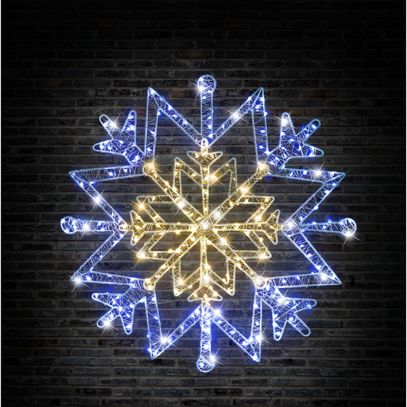 LED Starry Wire Snowflake 2-Tone Assorted 6