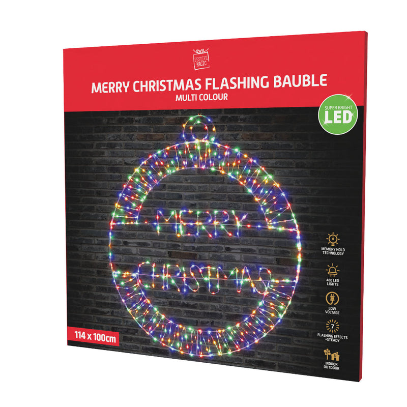 LED Dew Drop Bauble Merry Christmas 