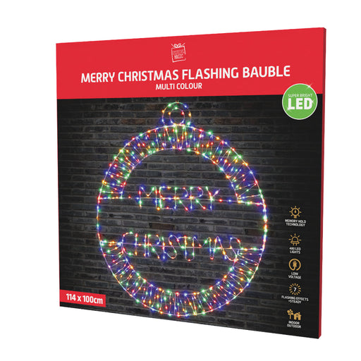 LED Dew Drop Bauble Merry Christmas 