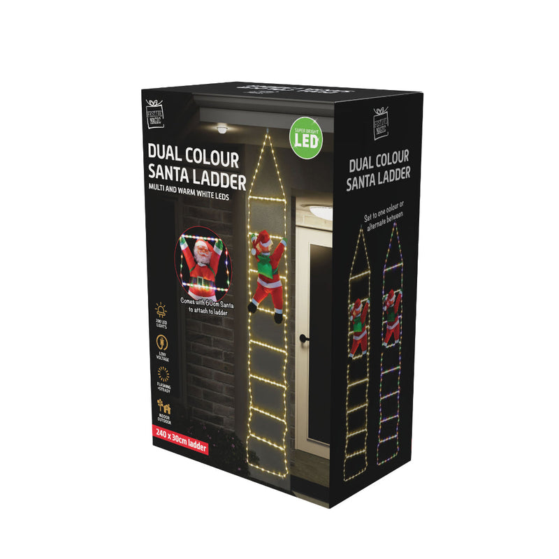LED Flexi Cable Ladder with Santa 240cm Dual Coulor 11