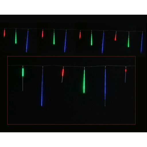 LED Rainfall Tubes 12pk Mixed Size Multi Colour