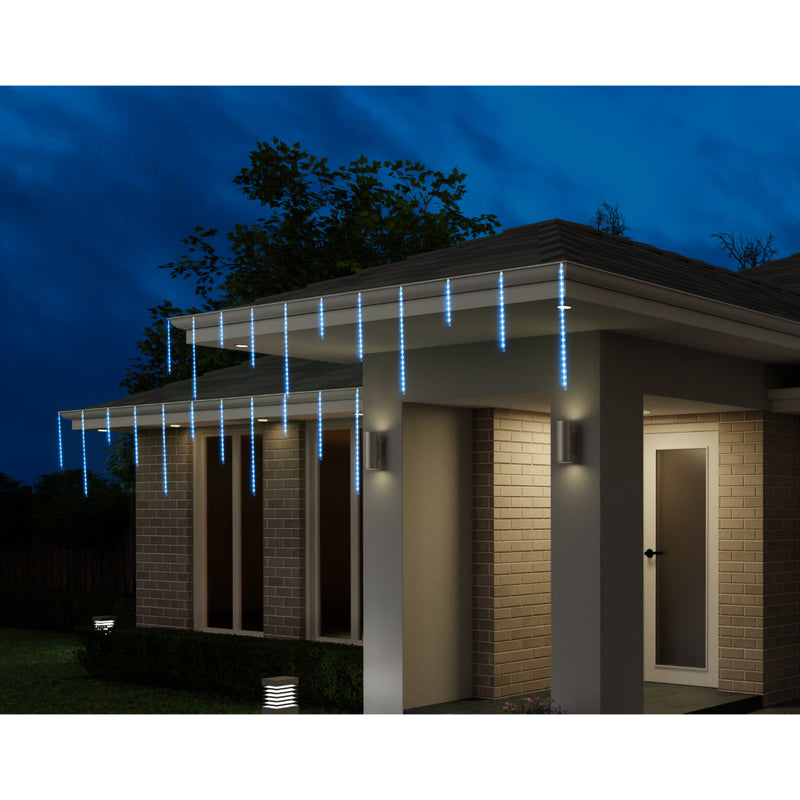 LED Rainfall Tubes 12pk Mixed Size Icy Blue 3