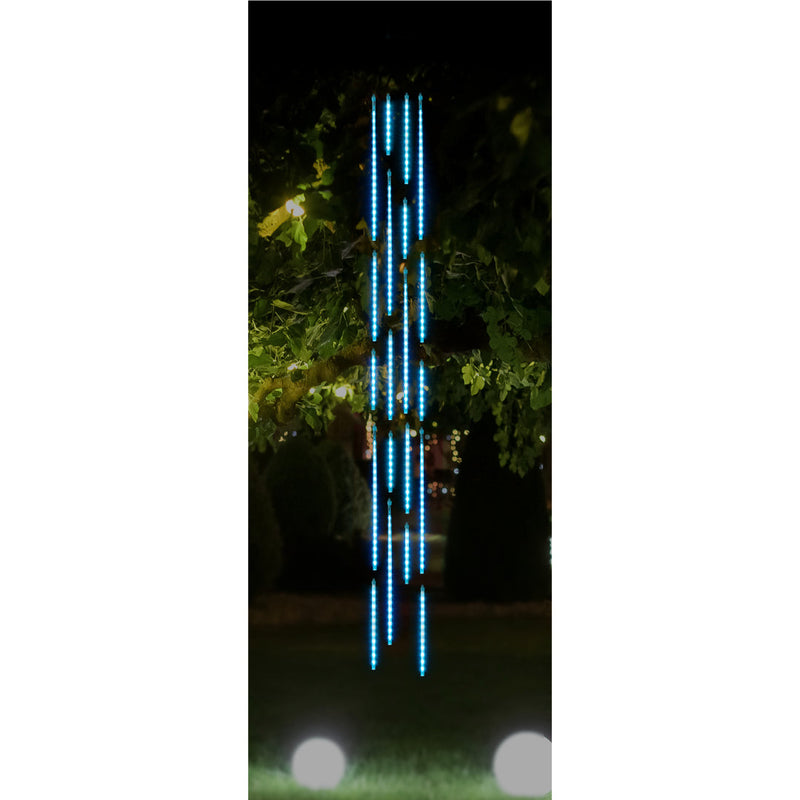 LED Rainfall Tubes 12pk Mixed Size Icy Blue 4