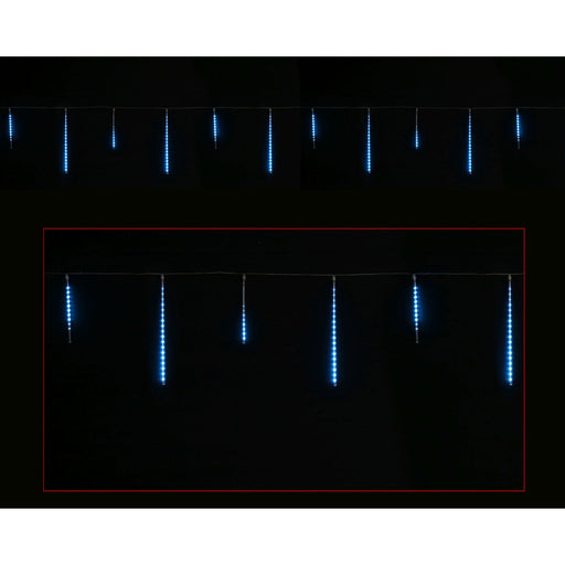 LED Rainfall Tubes 12pk Mixed Size Icy Blue