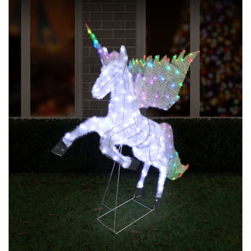 LED Mesh Tinsel Unicorn Rainbow Wings 130cm 2