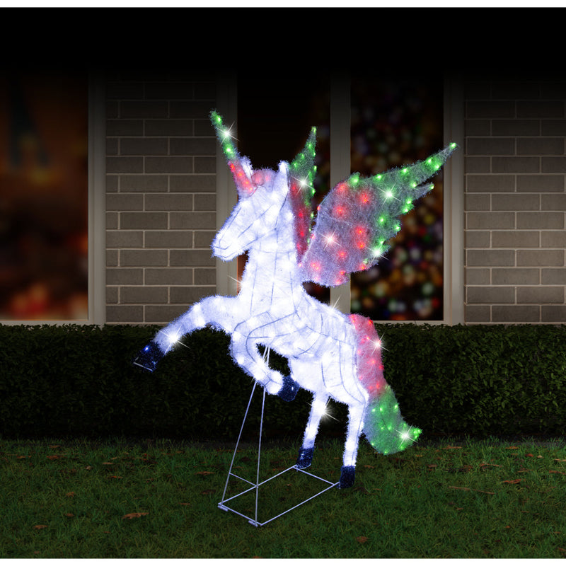 LED Mesh Tinsel Unicorn Rainbow Wings 130cm 3